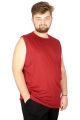 Battal Beden Erkek Kolsuz Tshirt Düz 20003 Bordo [product_color]