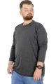 Büyük Beden Erkek Tshirt Likralı Bisiklet Yaka 20102 Antramelanj  [product_color]