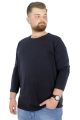 Büyük Beden Erkek Tshirt Likralı Bisiklet Yaka 20102 Lacivert  [product_color]