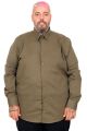 Büyük Beden  Gömlek Ukol Cep Lycra Poplin 20350 Haki [product_color]