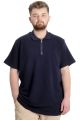 Big Size Mens T-Shirt Zipper Polo 21029 Navy Blue