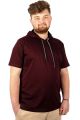 Büyük Beden Oversize Tshirt Kapşon Basic 21115 Mürdüm [product_color]