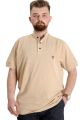 Büyük Beden Erkek T-shirt Hakim Yaka MD LOGO 22326 Bej [product_color]