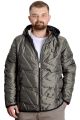 Big Size Mens Quilted Coat Zipper Hooded 23657 Khaki
