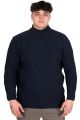 Big Size Mens Sweater Half Turtleneck INFINITY 24212 Navy Blue