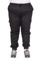 Gerçek Büyük Beden Kadın Pantolon Keten Kargo Jogger 21911 SIYAH