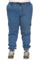 Gerçek Büyük Beden Kadın Pantolon Kot Chıef Jogger 23919 MAVİ