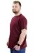 Big Size Mens T-Shirt Crew Neck WAFFLE 20033 Plum