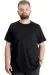 Big Size Mens T-Shirt Flam Collar Basic 20035 Black