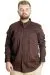 Big Size Mens Shirt with pocket Oxford 20366 Brown