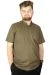 Big Size Men Shirt Short Sleeve Band Collar 20387 Khaki
