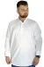 Big Size Men Linen Shirt with Lycra Band Collar 20388 White