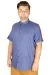 Large Size Men's Classic Linen Shirt with Lycra 20389 Indigo