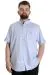 Big Size Mens Summer Elastic Shirt 20393 Light Blue