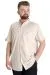 Big Size Mens Summer Elastic Shirt 20393 Beige