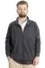 Buyuk Beden Man Cardigan Zipper Stell dog collar 20571 AntraMelange