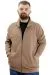 Big Size Mens Cardigan Zipper Stell dog collar 20571 Light Brown
