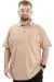 Battal Beden Erkek Tshirt Polo Yaka Cepli Klasik Pike 20552 Bej BEJ