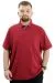 Battal Beden Erkek Tshirt Polo Yaka Cepli Klasik Pike 20552 Bordo BORDO