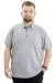 Battal Beden Erkek Tshirt Polo Yaka Cepli Klasik Pike 20552 Gri Melanj GRI