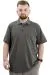 Battal Beden Erkek Tshirt Polo Yaka Cepli Klasik Pike 20552 Haki HAKI