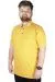 Battal Beden Erkek Tshirt Polo Yaka Cepli Klasik Pike 20552 Hardal HARDAL