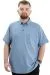 Battal Beden Erkek Tshirt Polo Yaka Cepli Klasik Pike 20552 Mavi MAVI