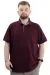 Battal Beden Erkek Tshirt Polo Yaka Cepli Klasik Pike 20552 Mürdüm MURDUM