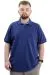 Battal Beden Erkek Tshirt Polo Yaka Cepli Klasik Pike 20552 İndigo INDIGO
