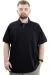 Battal Beden Erkek Tshirt Polo Yaka Cepli Klasik Pike 20552 Siyah SIYAH