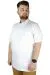 Battal Beden Erkek Tshirt Polo Yaka Nakışlı Klasik Pike 20553 Beyaz BEYAZ