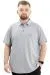 Battal Beden Erkek Tshirt Polo Yaka Nakışlı Klasik Pike 20553 Gimelanj GRI