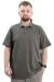 Battal Beden Erkek Tshirt Polo Yaka Nakışlı Klasik Pike 20553 Haki HAKI