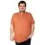 Battal Beden Erkek Tshirt Polo Yaka Nakışlı Klasik Pike 20553 Kiremit KIRMIZI