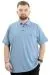 Battal Beden Erkek Tshirt Polo Yaka Nakışlı Klasik Pike 20553 Mavi MAVI