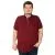 Battal Beden Erkek Tshirt Polo Yaka Nakışlı Klasik Pike 20553 Vişne KIRMIZI