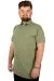 Battal Beden Erkek Tshirt Polo Yaka Nakışlı Klasik Pike 20553 Yeşil YESIL