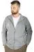 Buyuk Beden Man Cardigan Zipper Stell dog collar 20571 Grey