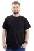 Big Size Mens T-Shirt Crew Neck WAFFLE 20033 Black