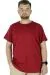 Büyük Beden Likralı T-shirt Bisiklet Yaka 20149  Bordo BORDO