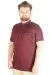 Büyük Beden T-shirt Polo Cepli Lycra Pike MD 20554 Mürdüm MURDUM