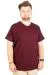 Büyük Beden T-Shirt V Yaka Likralı 20150 Mürdüm MURDUM