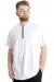 Big Size Mens T-Shirt Zipper Polo 21029 White