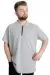 T-shirt Polo Elastic Zipper Collar 21029 Grey Melange