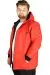 Big Size Mens Coat Hood Hexagon 21065 Kırmızı