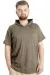 Big Size Mens T-Shirt Hood Collar 21115 Khaki