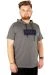 Big-Tall Men Hooded T-Shirt Round Collar Never Look Back 21122 Anthracite
