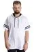 Big Size T-Shirt Bis Collar Hood Double Lane 21123 White