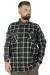 Big Tall Men Shirt Long Sleeve Double Pocket Clamshell Lumberjack 21392 Navy Blue-Green