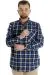 Big Tall Men Shirt Plaid Lumberjack 21394 Navy Blue